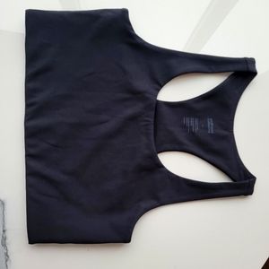 Girlfriend collective bra top, recycled plastic, black size M